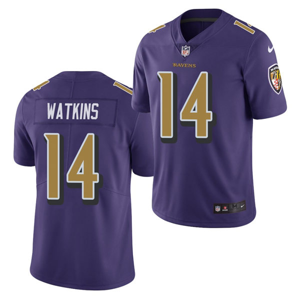 Mens Baltimore Ravens #14 Sammy Watkins Nike Purple Color Rush Player Limited Jersey
