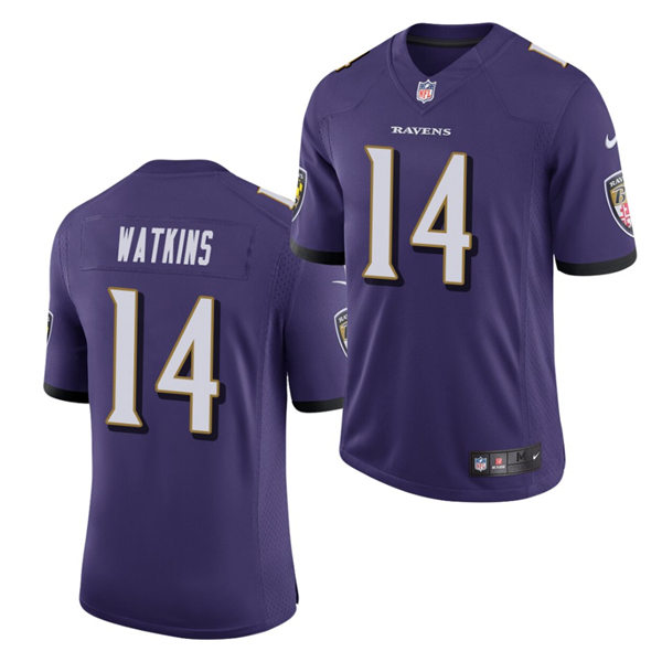 Mens Baltimore Ravens #14 Sammy Watkins Nike Purple Vapor Limited Player Jersey