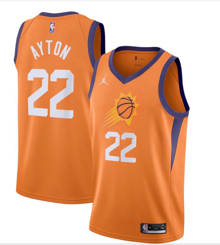Mens Phoenix Suns #22 DeAndre Ayton Orange Jordan Statement Edition Jersey
