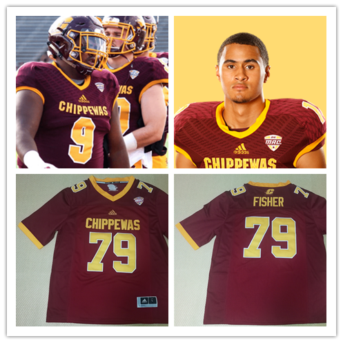 Men's Central Michigan Chippewas Adidas Maroon 2015-18 Football Jersey