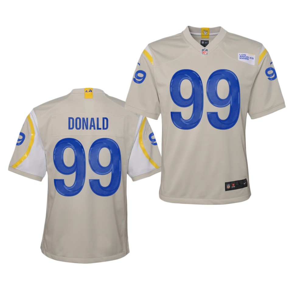 Youth Los Angeles Rams #99 Aaron Donald Stitched Nike Bone Limite Jersey