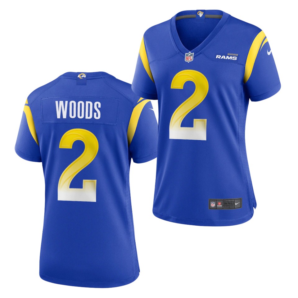 Womens Los Angeles Rams #2 Robert Woods Stitched Nike Royal Limite Jersey