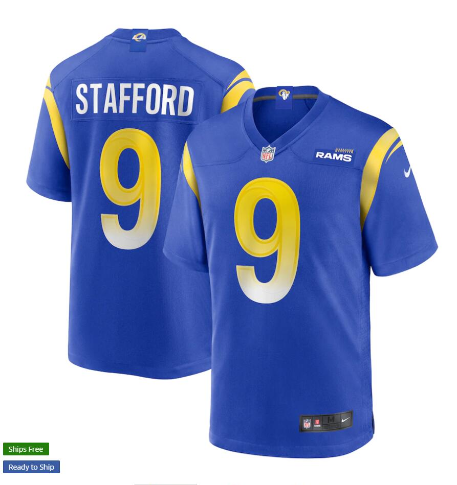 Womens Los Angeles Rams #9 Matthew Stafford Stitched Nike Royal Limite Jersey