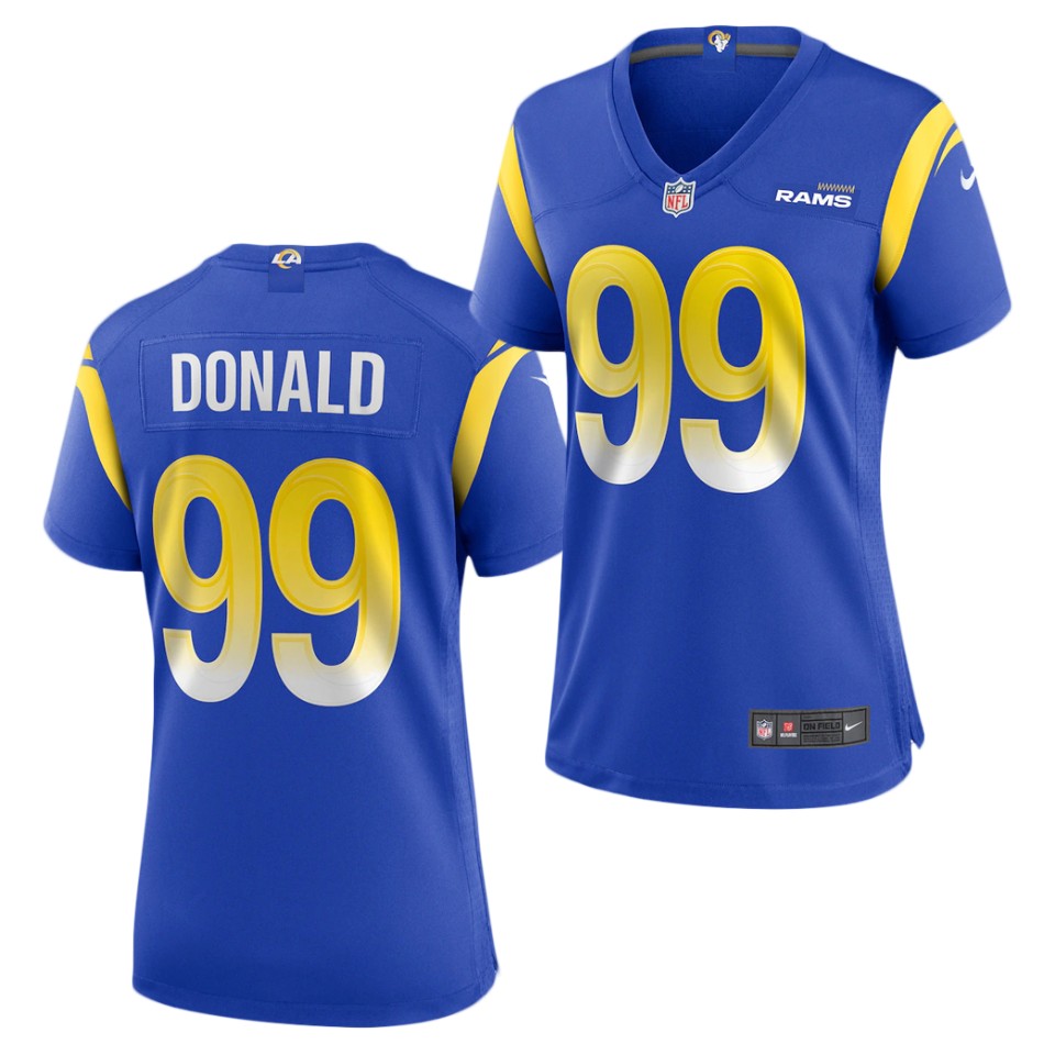 Womens Los Angeles Rams #99 Aaron Donald Stitched Nike Royal Limite Jersey