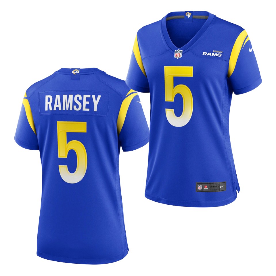 Womens Los Angeles Rams #5 Jalen Ramsey Stitched Nike Royal Limite Jersey