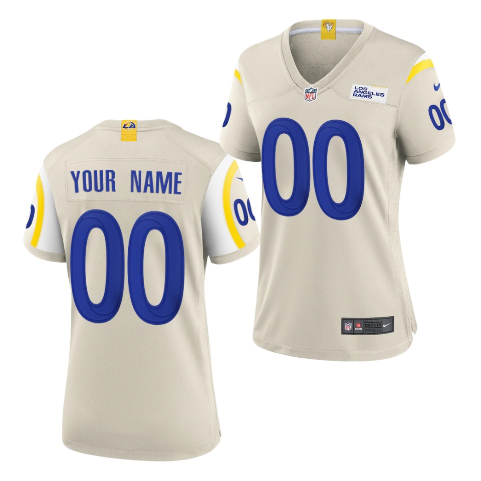 Womens Los Angeles Rams Custom Nike Bone Limite Jersey