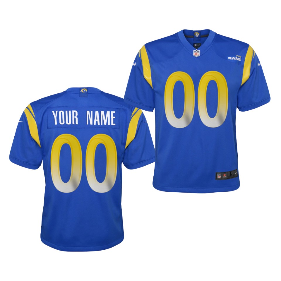 Youth Los Angeles Rams Custom Nike Royal Limite Jersey