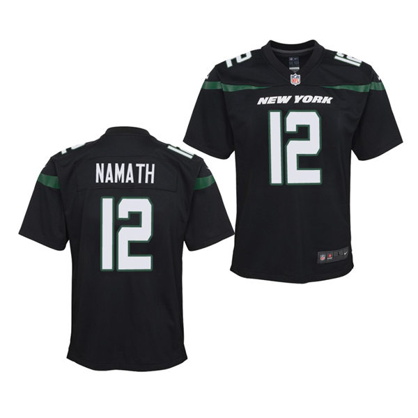 Youth New York Jets Retired Player #12 Joe Namath Nike Black Alternate Limited Jersey
