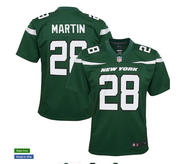 Youth New York Jets Retired Player #28 Curtis Martin Nike Gotham Green Limited Jersey