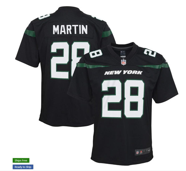 Youth New York Jets Retired Player #28 Curtis Martin Nike Black Alternate Limited Jersey