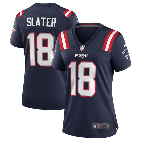 Womens New England Patriots #18 Matthew Slater Navy Nike Color Rush Vapor Player Limited Jersey 