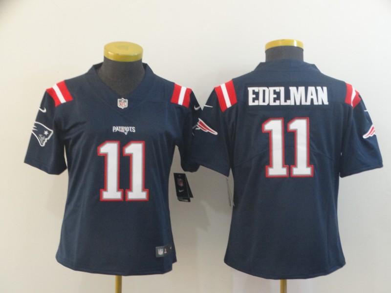 Womens New England Patriots #11 Julian Edelman Navy Nike Color Rush Vapor Player Limited Jersey 