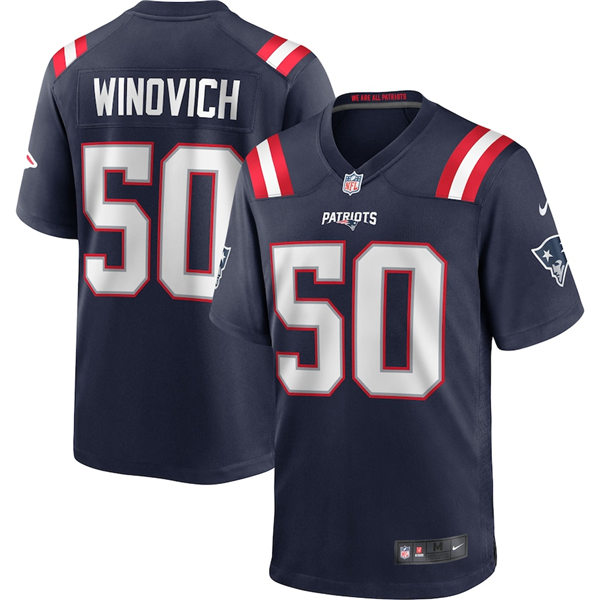 Mens New England Patriots #50 Chase Winovich Navy Nike Color Rush Vapor Player Limited Jersey 