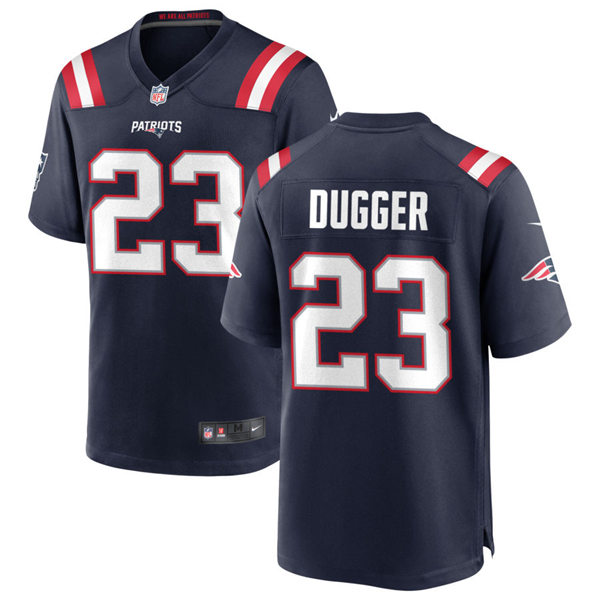 Mens New England Patriots #23 Kyle Dugger Navy Nike Color Rush Vapor Player Limited Jersey 