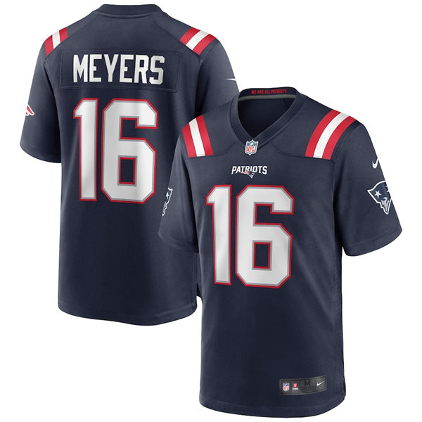 Mens New England Patriots #16 Jakobi Meyers Navy Nike Color Rush Vapor Player Limited Jersey 