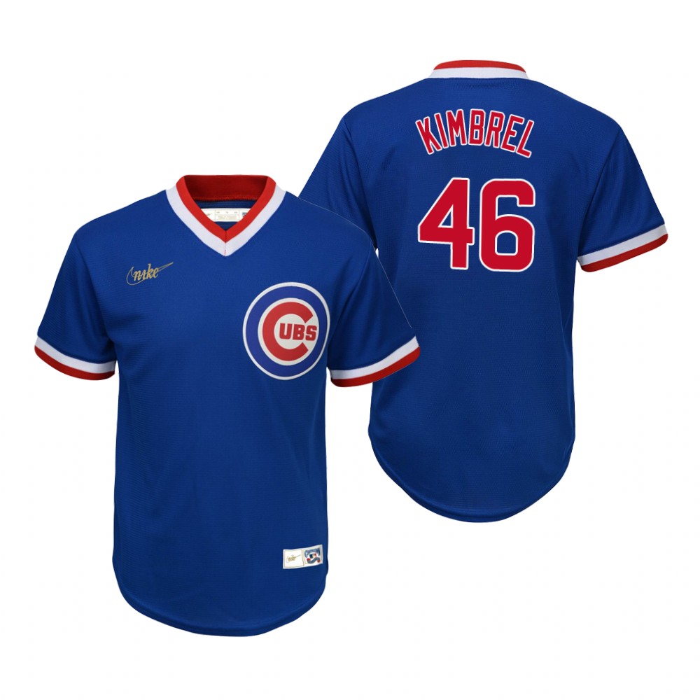 Youth Chicago Cubs #46 Craig Kimbrel Nike Royal Cooperstown Collection  Jersey