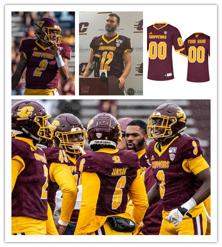 Men's Central Michigan Chippewas Adidas 2018 Maroon College Football Jersey