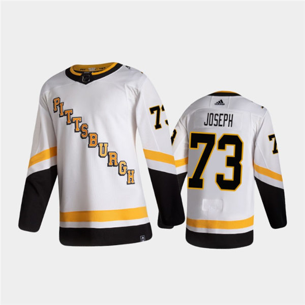 Mens Pittsburgh Penguins #73  Pierre-Olivier Joseph White adidas 2020-21 Reverse Retro Special Edition Jersey
