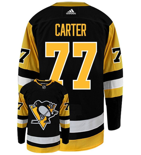 Men's Pittsburgh Penguins #77 Jeff Carter Stitched adidas Home Black Player Jersey