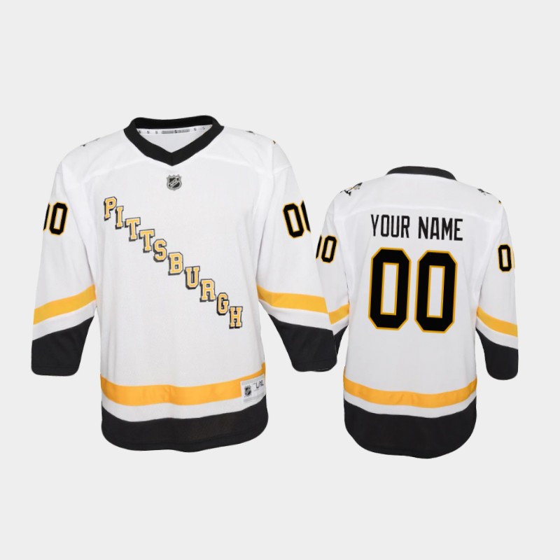 Youth Pittsburgh Penguins Custom 2021 Adidas White Reverse Retro Jersey