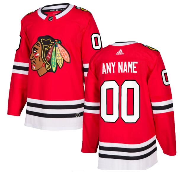 Youth Chicago Blackhawks Custom  Stitched Adidas Home Red Jersey
