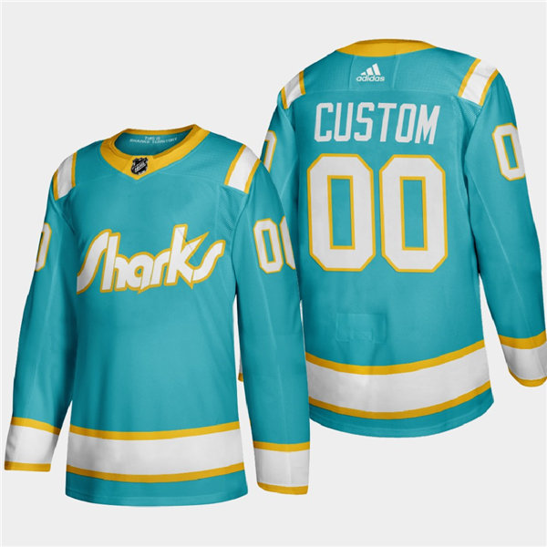 Womens San Jose Sharks Custom Adidas Seals Retro Teal Jersey