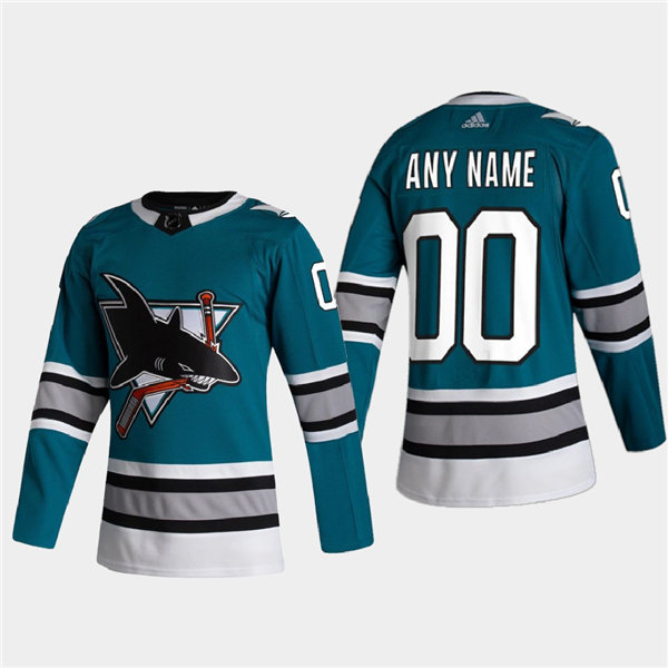 Womens San Jose Sharks Custom Teal Adidas 2020-21 Heritage 30th Anniversary Jersey