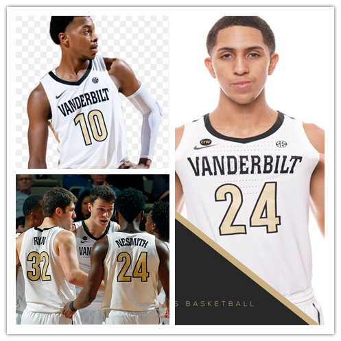 Men's Vanderbilt Commodores  Custom Nike 2020 White Gold College Game Basketball Jersey
