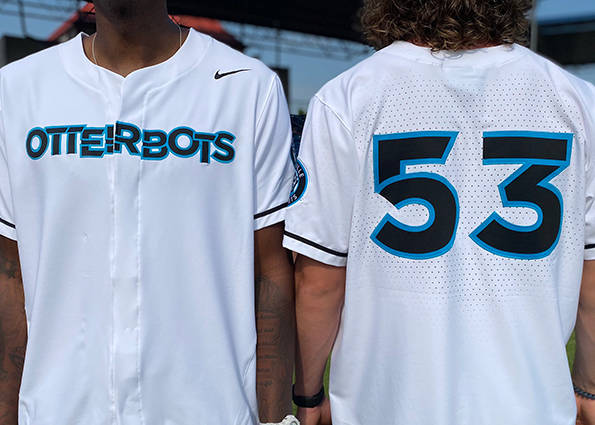 Mens Danville Otterbots Custom Stitched Nike White Baseball Jersey