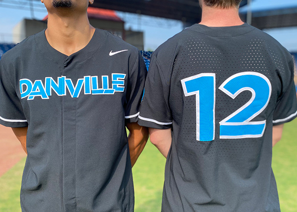 Mens Danville Otterbots Custom Stitched Nike Charcoal  Baseball Jersey