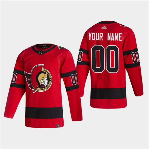 Youth Ottawa Senators Custom Adidas Red 2021 Season Reverse Retro Jersey