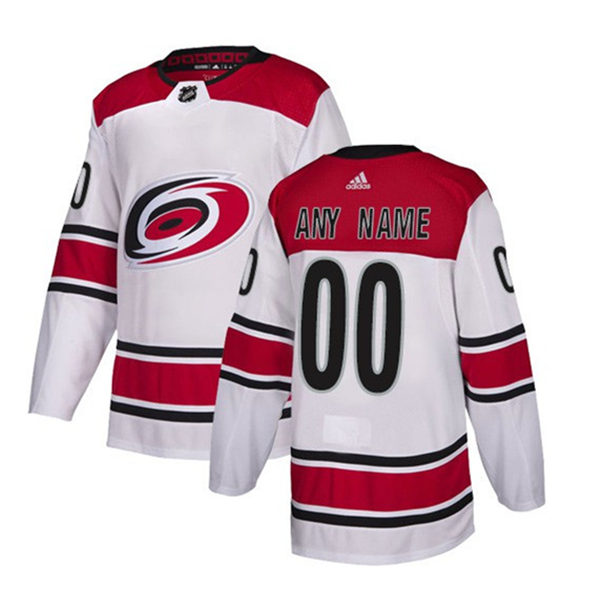 Youth Carolina Hurricanes Custom  Stitched adidas Away White Jersey