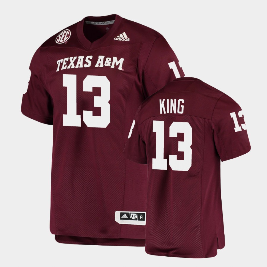 Mens Texas A&M Aggies #13 Haynes King Adidas Maroon Football Game Jersey