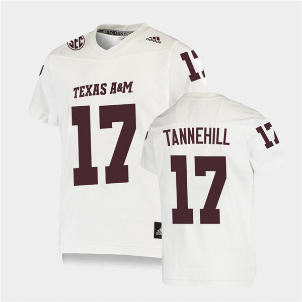 Mens Texas A&M Aggies #17 Ryan Tannehill Adidas White Football Game Jersey
