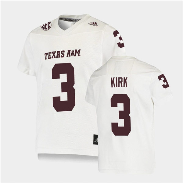 Mens Texas A&M Aggies #3 Christian Kirk Adidas White Football Game Jersey