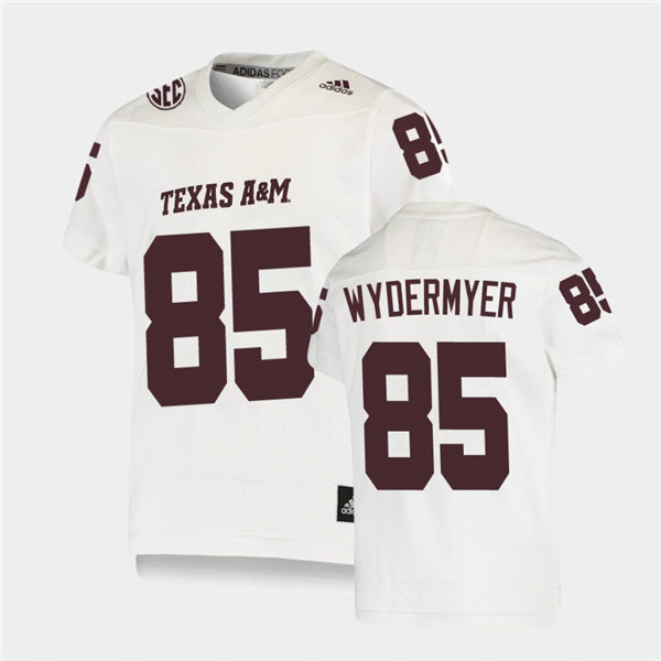 Mens Texas A&M Aggies #85 Jalen Wydermyer Adidas White Football Game Jersey
