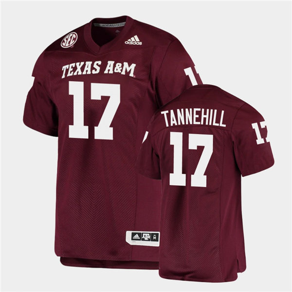 Mens Texas A&M Aggies #17 Ryan Tannehill Adidas Maroon Football Game Jersey