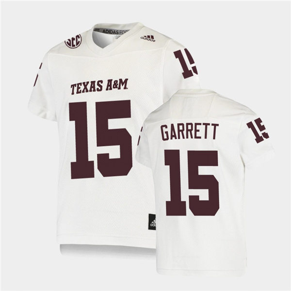 Mens Texas A&M Aggies #15 Myles Garrett Adidas White Football Game Jersey
