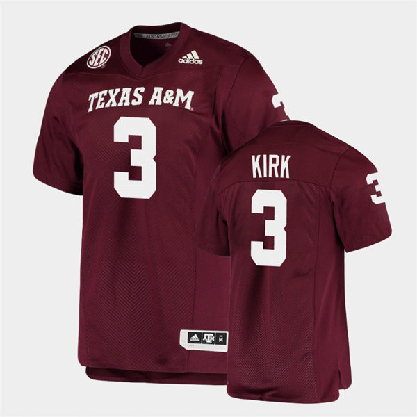 Mens Texas A&M Aggies #3 Christian Kirk Adidas Maroon Football Game Jersey