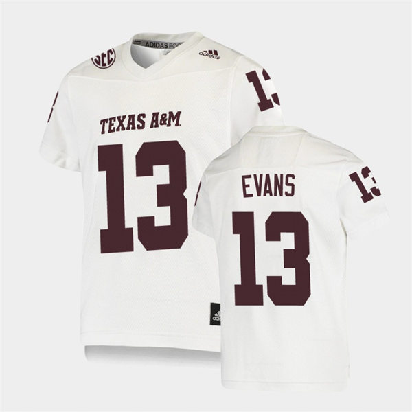 Mens Texas A&M Aggies #13 Mike Evans Adidas White Football Game Jersey