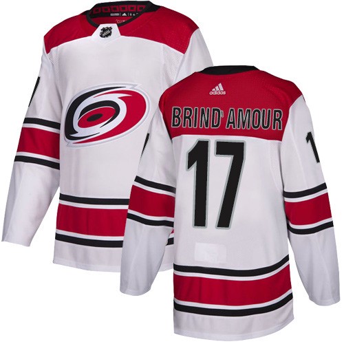 Mens Carolina Hurricanes Retired Player #17 Rod Brind'Amour adidas Away White Jersey