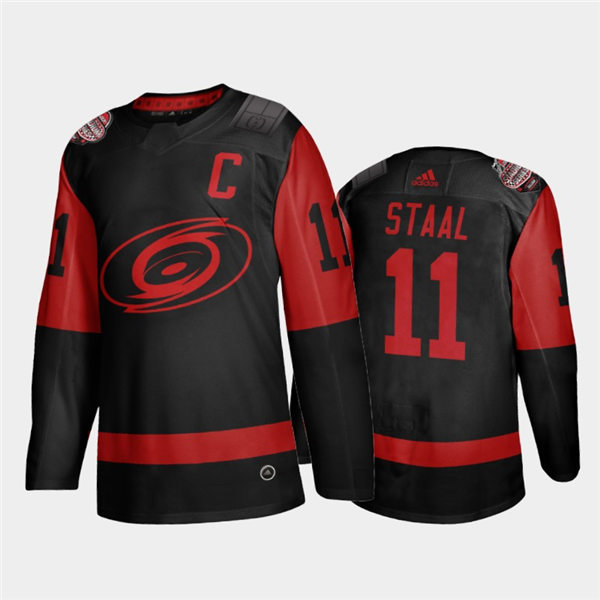 Mens Carolina Hurricanes #11 Jordan Staal Black adidas 2021 Stadium Series Jersey