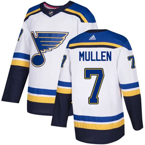 Men's St.Louis Blues Retired Player#7 Joe Mullen adidas Away White Jersey