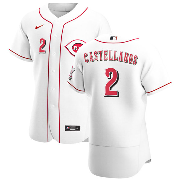 Mens Cincinnati Reds #2 Nicholas Castellanos Nike White Home Flex Base Jersey