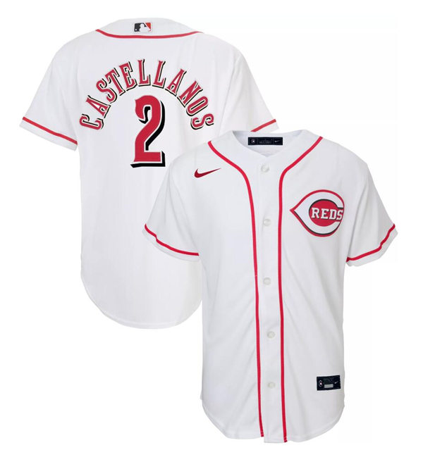 Youth Cincinnati Reds #2 Nicholas Castellanos Stitched Nike White Jersey