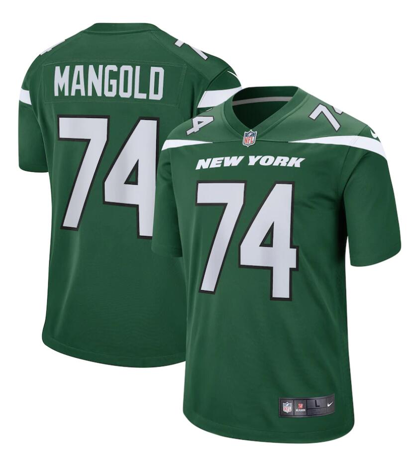 Mens New York Jets Retired Player #74 Nick Mangold Nike Gotham Green Vapor Limited Jersey