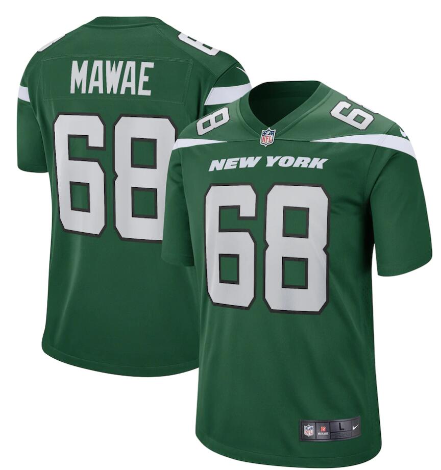 Mens New York Jets Retired Player #68 Kein Mawae Nike Gotham Green Vapor Limited Jersey