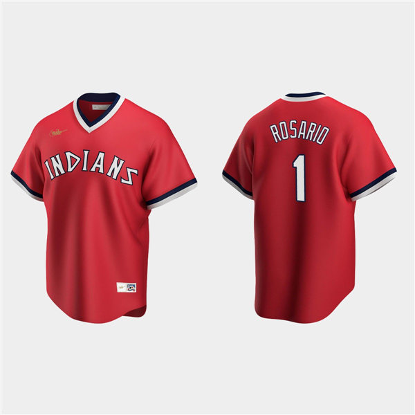 Mens Cleveland Indians #1 Amed Rosario Nike Red Cool Base Jersey