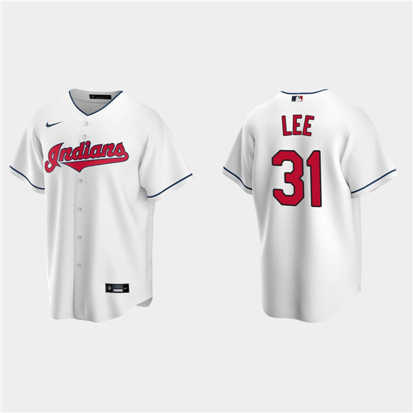 Men's Cleveland Indians  Retired Player #31 Cliff Lee Stitched White Nike MLB Cool Base Jersey