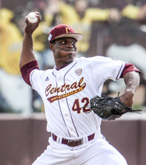 Men's Central Michigan Chippewas Custom Adidas White College Baseball Jersey